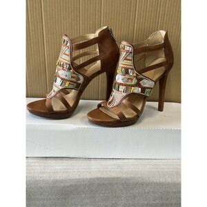 bcbgeneration Madria Size 9‎ Beaded Brown Leather Hobo Western